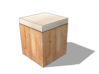 现代<em>实木凳子</em>草图大师模型，凳子sketchup模型