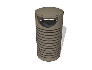 现代金属垃圾桶草图大师模型，垃圾桶SU模型下载