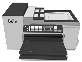 现代<em>打印机</em>skp模型，日用电器su模型下载