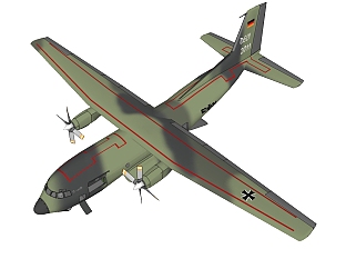 德法C-160运输<em>机</em>草图大师模型，运输<em>机</em>SU模型下载