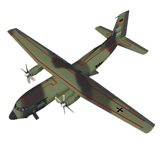 德法C-160运输机草图大师模型，运输机SU模型下载