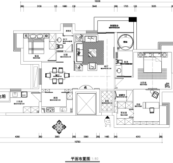 欧式银都花园2幢1单元1801家装设计完整CAD施工图附高清效果图下载