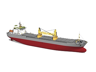 现代大型货轮skb文件模型，货船su模型下载