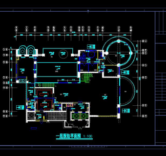 祥细客厅卧室家装户型图三居CAD，免费下载