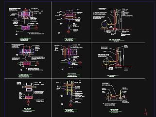 建筑电气施工节点详图桥架线管机电设备施工图CAD图纸