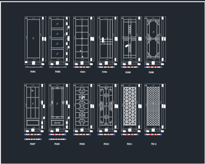 原创门套款式CAD图库大全，门CAD图纸下载