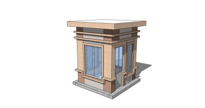 欧式岗亭草图大师模型下载，亭子SU模型