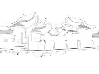 北京四合院草图大师模型下载，古建民俗sketchup模型分享
