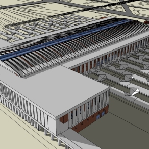 沈阳现代高铁站火车站草图大师、高铁站su模型下载