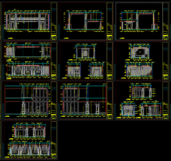 安徽华地润园销售中心售楼部室内施工图，销售中心CAD室内施工图纸下载