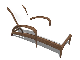 现代躺椅草图大师模型，<em>白色扶手</em>椅su模型下载