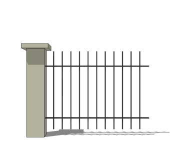 现代别墅围墙栏杆su模型下载、别墅围墙栏杆草图大师模型下载