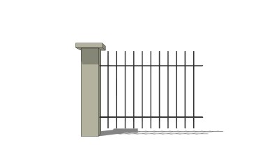 现代别墅围墙栏杆su模型下载、别墅围墙栏杆草图大师模型下载