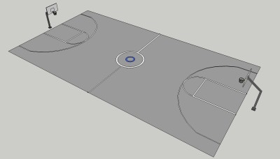 篮球场su模型、篮球场草图大师模型下载