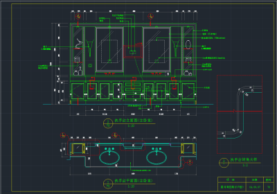 卫生间施工图平面立面剖面节点，卫生间节点施工图纸下载
