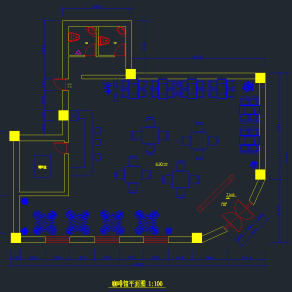 咖啡馆装修cad施工图下载、咖啡馆装修dwg文件下载