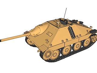 <em>德国</em>hetzer追猎者坦克草图大师模型，坦克SU模型下载