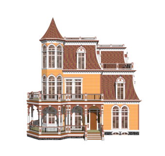 欧式别墅SU模型，别墅SKP模型下载