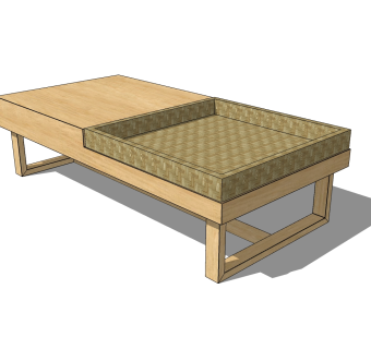  现代实木茶几草图大师模型，茶几sketchup模型