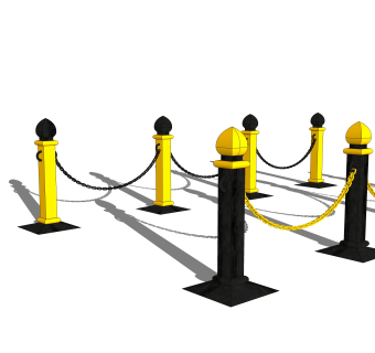 现代栏杆SU模型，栏杆SKB文件下载