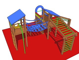 现代儿童<em>游乐设施</em>草图大师模型，攀爬设施su模型下载