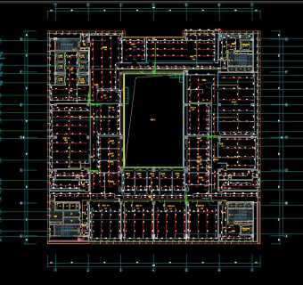 现代简约办公空间室内机电暖通给排水施工图纸CAD图纸