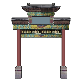 牌坊草图大师模型下载、牌坊su模型下载
