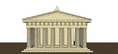 帕特农神庙草图大师模型下载、帕特农神庙su模型下载