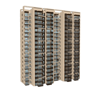 现代高层办公楼草图大师模型，高层办公楼sketchup模型免费下载