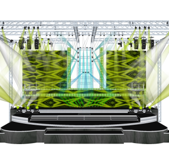 现代艺术舞台草图大师模型，舞台sketchup模型下载