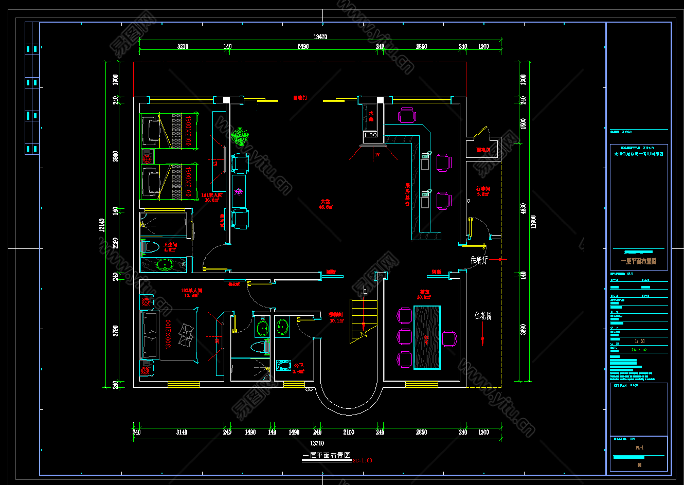 整套欧式别墅设计图纸，别墅CAD施工图纸下载 - 易图网