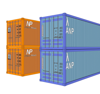 工业风集装箱su模型，集装箱草图大师模型下载