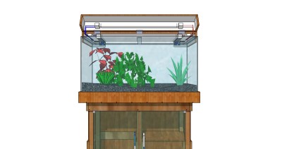 现代生态鱼缸草图大师模型，鱼缸sketchup模型下载