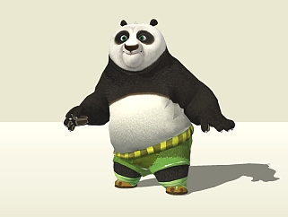 卡通动物功夫熊猫草图大师模型，动物草图模型sketchup下载