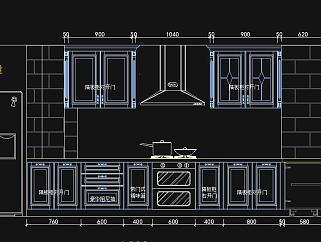 L型欧式橱柜CAD图纸，原创橱柜全套CAD施工图纸下载