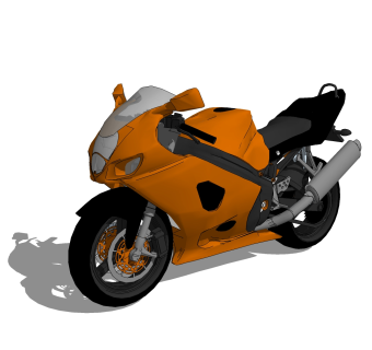 现代摩托车免费su模型，摩托车sketchup模型下载