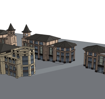 新中式休闲建筑会所模型，sketchup模型免费下载