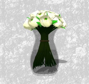 芍药插花su模型，花瓶花艺草图大师模型下载