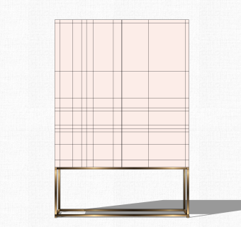 现代轻奢装饰柜单柜草图大师模型，玄关柜sketchup模型免费下载