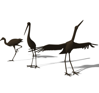 现代丹顶鹤雕塑小品草图大师模型，丹顶鹤雕塑小品sketchup模型免费下载