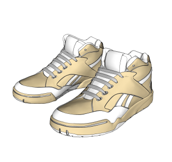 现代休闲运动鞋草图大师模型,服装店衣架su模型下载