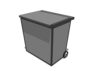 现代简约环保垃圾箱草图大师模型，垃圾桶SU模型下载