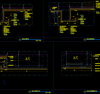 天花空调出风口节点图，节点CAD图纸下载