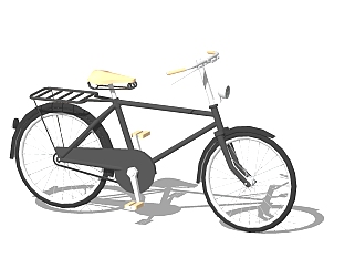 中式<em>自行车</em>SU模型，<em>自行车</em>草图大师模型下载