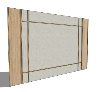 新中式背景墙su模型，背景墙草图大师模型下载