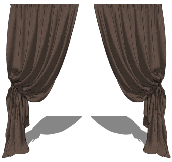 现代窗帘草图大师模型下载、现代窗帘su模型下载