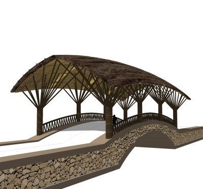 拱桥草图大师模型下载，sketchup拱桥模型分享