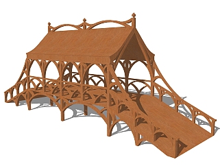 东南亚景观桥草图大师模型，景观桥sketchup模型免费下载