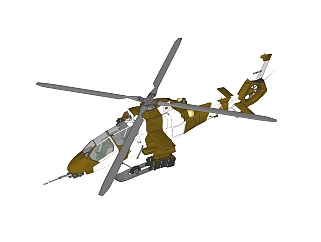 现代武装侦察<em>直升机</em>草图大师模型，侦察<em>机</em>su模型下载