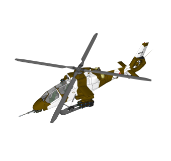 现代武装侦察直升机草图大师模型，侦察机su模型下载